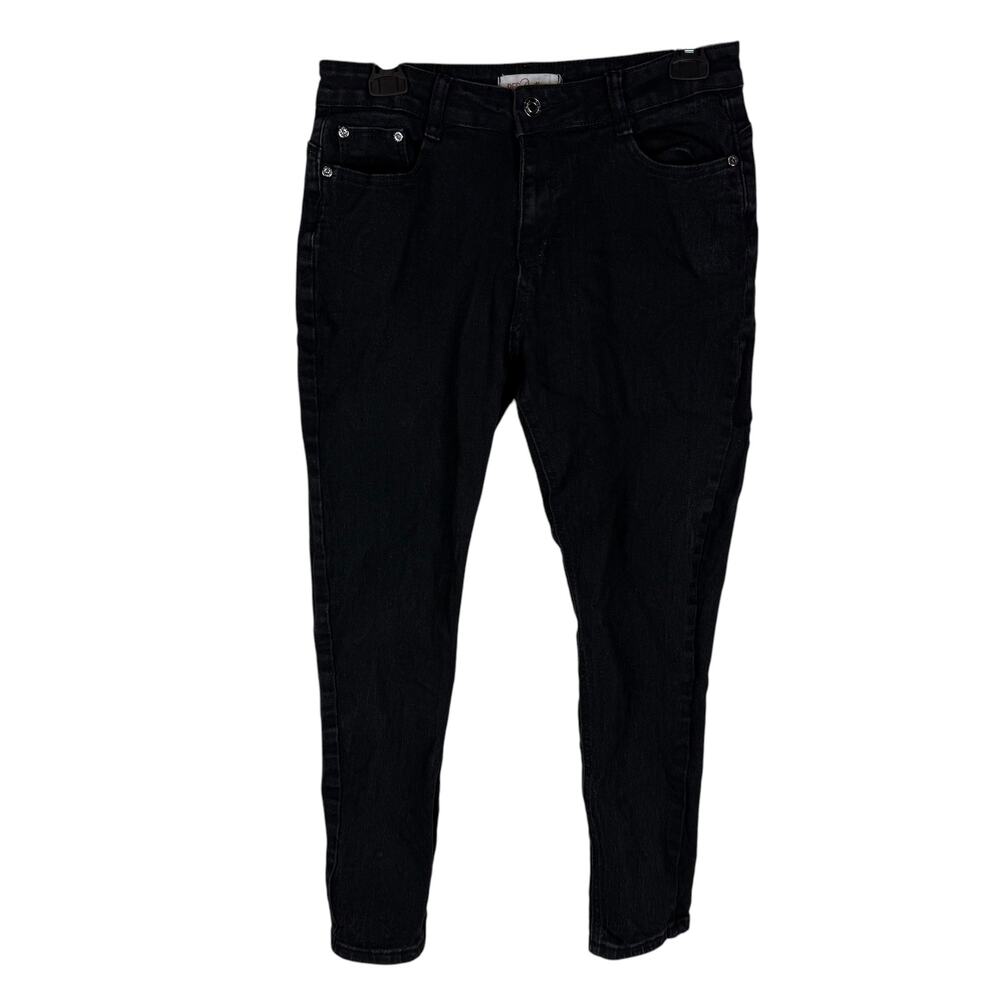 Red Bottoms Jeans Women 13/31 Black‎ Denim Dark Wash Stretch Mid-Rise Skinny Leg